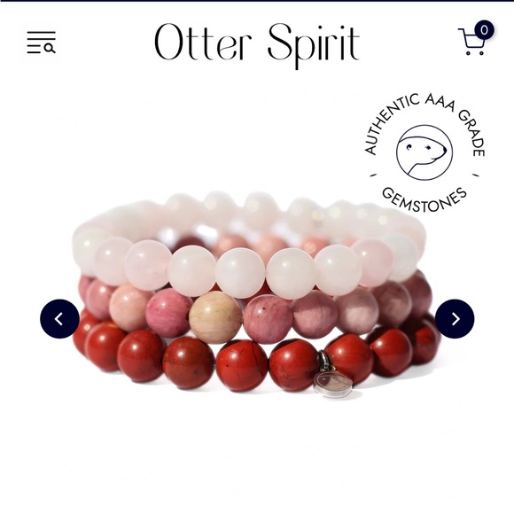 NEW Authentic Crystal Bracelets: Rose Quartz, Rhodonite, Red Jasper Love Stack - Picture 3 of 16